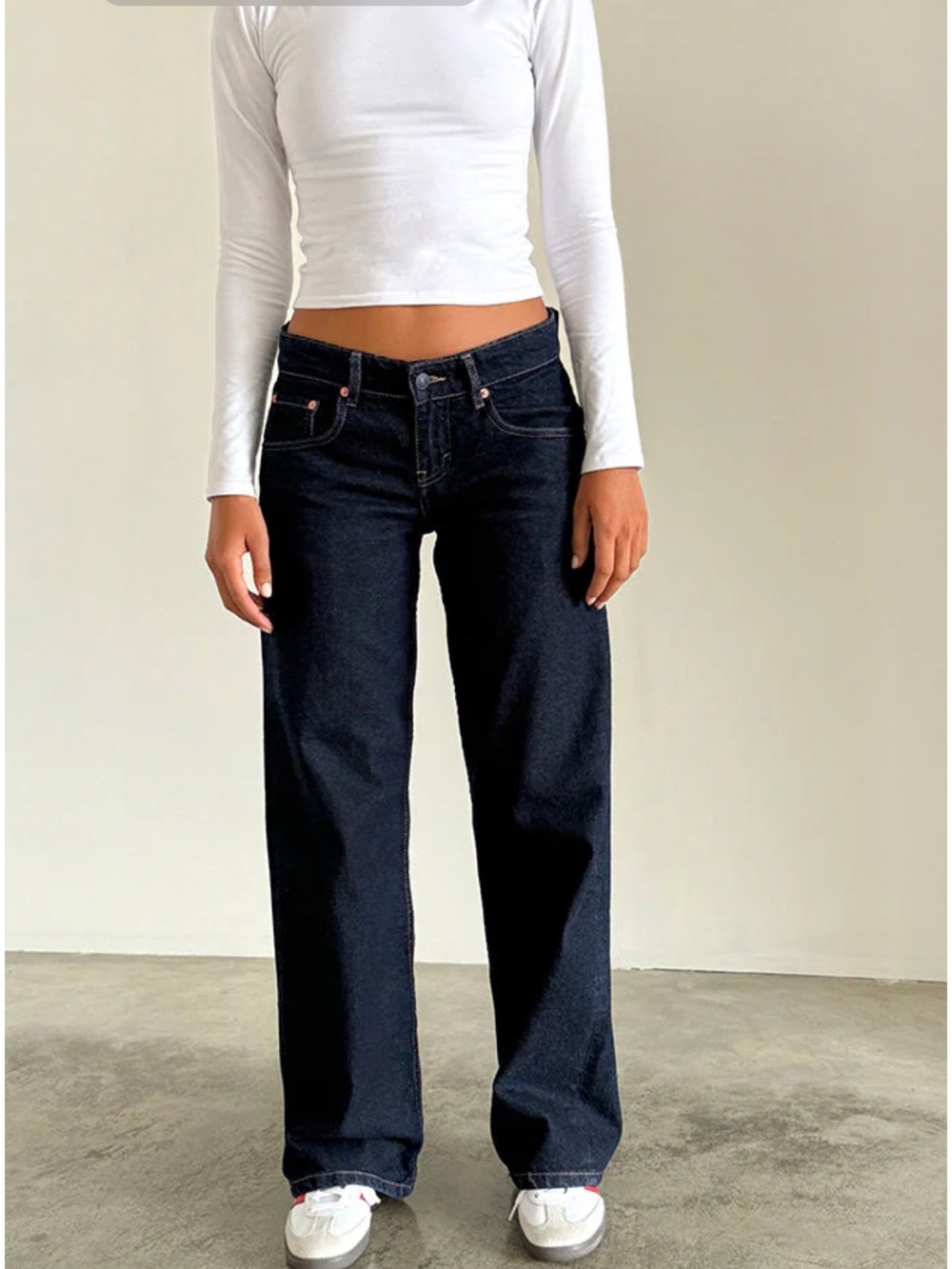 Motel Rocks Low Rise Parallel Jeans in Indigo W32 L30